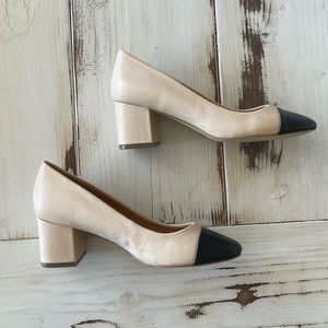 J. Crew Factory top capped, low block heel
